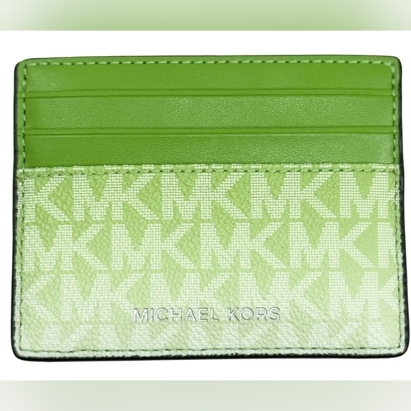 NWOT Michael Kors Jungle Green Ombre Card Holder - Picture 5 of 6